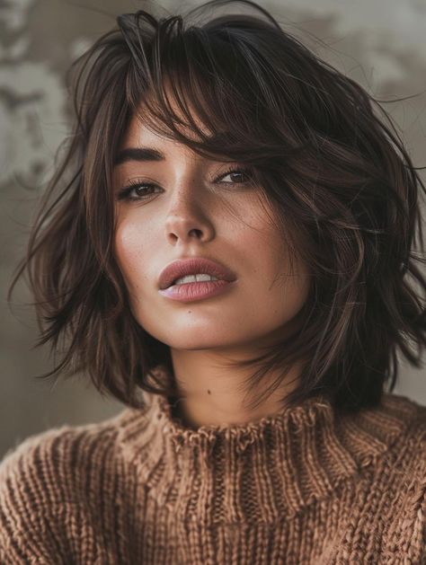 Shaggy Bob With Wispy Bangs, Shaggy Bob Fine Hair, Short Shag Bob, Haircut Tips, Short Cropped Hair, Shaggy Bob Haircut, Bob Haircut Curly, Shaggy Bob, Shaggy Hair