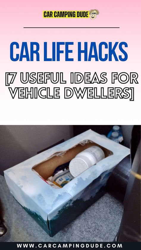 CarLifeHacks | LifeOnTheRoad | CarCamping Car Living Hacks, Live In Your Car, Living In Car, Car Life Hacks, Car Living, Car Life, Hacks And Tips, Useful Ideas, Dirt Cheap