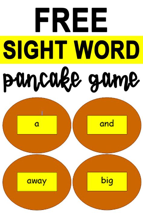 Download this free pancake sight word game. It's a fun way for kids to learn sight words. This free sight word activity uses Dolch words or you can write in your own. #teaching #sightwords #freeprintables Tuesday Activities, Free Sight Word Games, Learn Sight Words, Dolch Sight Word List, Sight Word Activity, Pancake Tuesday, Writing Sight Words, Learning Sight Words, Dolch Words