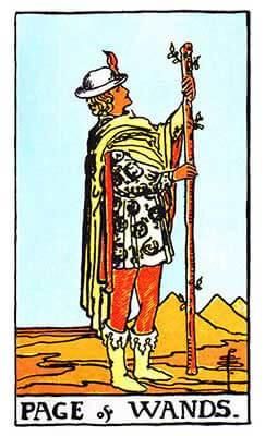 Page of Wands Tarot Card Meaning - Upright and Reversed – Labyrinthos Page Of Wands, Knight Of Wands, Rider Waite Tarot Decks, Wands Tarot, Tarot Significado, Tarot Guide, Spiritual Reading, Aleister Crowley, Rider Waite Tarot