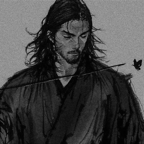 Miyamoto Musashi Art, Ichigo Kurosaki Wallpaper, Musashi Miyamoto, Vagabond Manga, Anime Boy Hair, Miyamoto Musashi, Characters Inspiration Drawing, Dark Anime Guys, Samurai Art