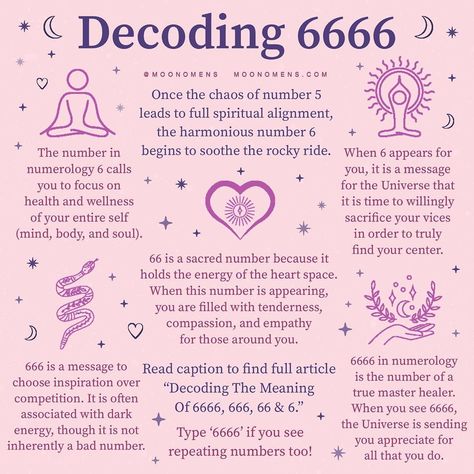 Spiritual Energy Quotes, 6666 Angel Number, 666 Meaning, Number Synchronicity, 666 Angel Number, Angel Number 666, Moon Omens, Spiritual Journals, Angel Number Meanings