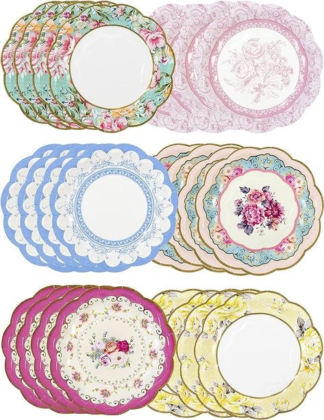 Amazon.com: Talking Tables Pretty Floral Paper Plates | Mother's Day Afternoon Tea Party Decorations Truly Scrumptious Disposable Dishes for Birthday Baby Shower, Bridal Wedding, Made UK, Pretty, Pack of 24 : Everything Else Afternoon Tea Party Decorations, Mother's Day Afternoon Tea, Paper Tea Cups, Elegant Party Decorations, Tea Party Supplies, Floral Paper Plates, Truly Scrumptious, Birthday Party Plates, Afternoon Tea Party