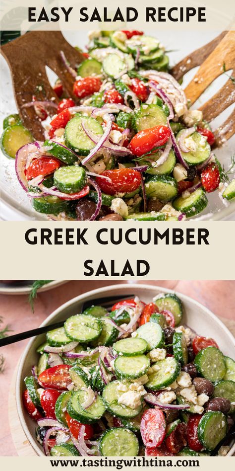 Cucumber Salad Mediterranean, Grilled Chicken Sandwich Recipes, Salad Mediterranean, Greek Cucumber, Greek Cucumber Salad, Chicken Caesar Pasta, Salad Spinach, Caesar Pasta Salad, What Is Healthy Food