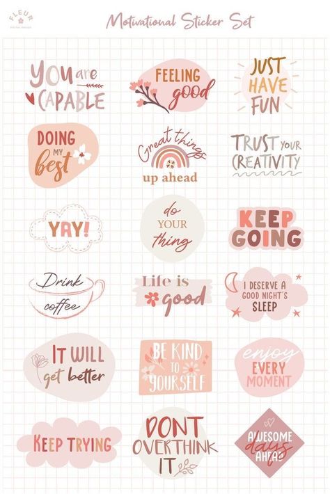 Planner Setup Ideas, Digital Stickers Png, Motivation Planner, Daily Planner Stickers, Planner Doodles, Planning Routine, Aesthetic Planner, Sticker Design Inspiration, Planner Setup