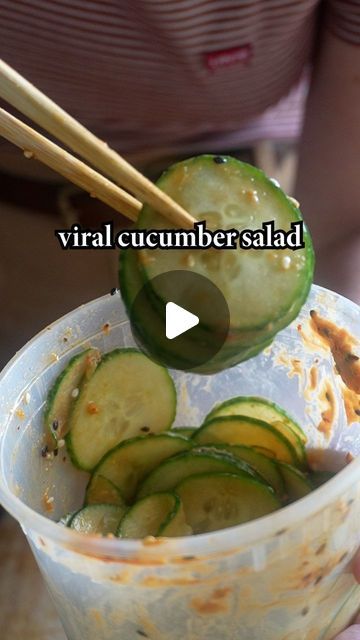 Maddy & JD Alewine on Instagram: "big cucumber done got us 🥒 @logansfewd's whole cucumber salad is pretty darn good ngl #cucumber" Eating A Whole Cucumber, Cucumber Salad With Apple Cider Vinegar, Cucumber Diet 7 Days Plan, Whole Cucumber Recipes Tik Tok, Eat A Whole Cucumber, Eat A Whole Cucumber Recipe, Whole Cucumber Salad, Tic Tok Cucumber Salad, Baby Cucumber Recipes