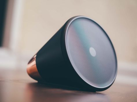 Aether Cone Speaker – $399Aether is not only a great looking speaker, it comes with the built-in smarts to recognize your musical tastes, habits and routines to play the perfect track for the moment. Cone Speaker, Cone Design, Tools And Toys, Smart Design, Audiophile, Home Gadgets, Fun Projects, Industrial Design, Product Design