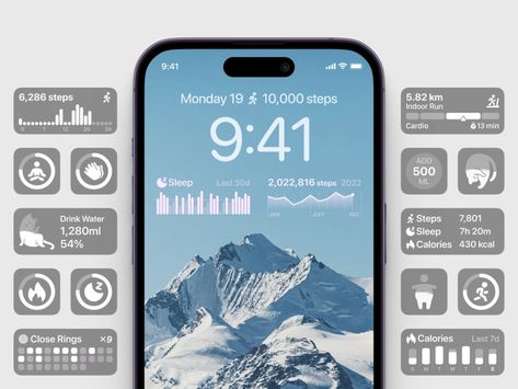 iOS 16 Lock Screen Widgets by Allen Wang on Dribbble Iphone 16 Screen Ideas, Ios 16 Lock Screen Widgets, Ios 16 Lock Screen, Lock Screen Widgets, Lockscreen Ideas, Iphone Lock Screen, Lockscreen Ios, Widget Design, Iphone Lockscreen