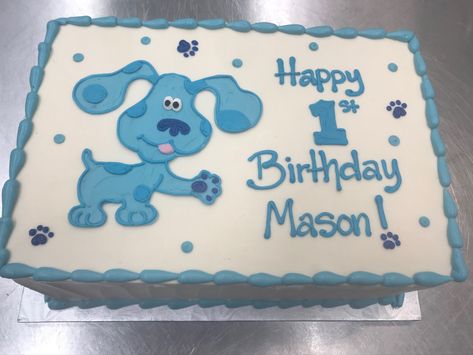 Blue's Clues Birthday Party, Clue Party, Christmas Themed Cake, Rectangle Cake, 2 Birthday Cake, Cupcake Birthday Cake, Third Birthday Party, 2nd Birthday Party Themes, Blue’s Clues