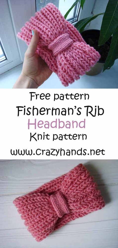 Free Knitting Pattern: Pink Rose Fisherman’s Rib Headband #knitheadband  #earwarmer Super Bulky Knit Headband Pattern, Knitted Headband Free Pattern Chunky, Twisted Ear Warmer Knit Pattern, Knit Bow Headband, Headbands Knitted Pattern Free, Baby Headband Knitting Pattern, Knitted Ear Warmers Free Pattern, Knitted Hair Bands Free Pattern, Knitted Headband Free Pattern Easy