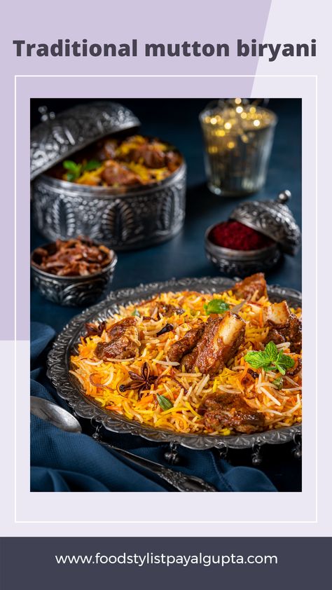 Mutton Biryani is a delicious savory rice dish that is loaded with spicy marinated mutton, caramelized onions, and flavorful saffron rice. Mutton Biryani Photography, Biryani Photography, Mutton Biriyani, Mutton Biryani, Chef Logo, Photography Guide, Biryani, Everyday Food, A Dream