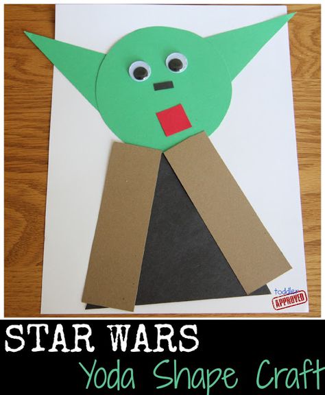 Toddler Approved!: Star Wars Yoda Shape Craft. Add magnets or sticky tack and let the kids create them on the windows?  Great for a toddler/preschool activity Star Wars Activities, Star Wars Classroom, Sticky Tack, Atrapasueños Diy, Star Wars Crafts, Preschool Activities Toddler, Star Wars Birthday Party, Star Wars Day, May The 4th Be With You