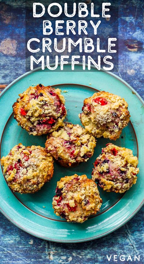 Tofu Protein, Brunch Muffins, Crumble Muffins, Strawberries And Blueberries, Food Samples, Rolls Bread, Berry Crumble, Large Family Meals, Vegan Muffins