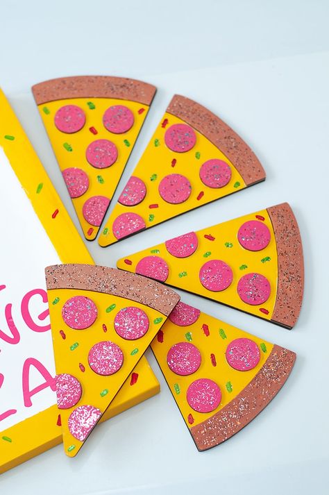 Pizza Craft, Diy Pizza, Pizza Art, Art Supply Organization, Diy Crafts For Kids Easy, Food Crafts, Summer Crafts, Craft Videos, Diy Crafts For Kids