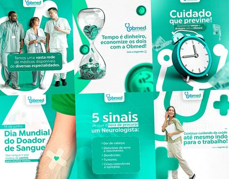 SOCIAL MEDIA CLÍNICA MÉDICA | SAÚDE :: Behance Instagram Design Layout, Fire Horse, Social Media Work, Self Branding, World Health Day, Medical Dental, Graphic Design Ads, Medical Design, Design Editorial