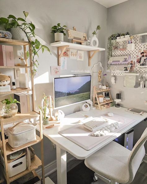 Nice Desk, Cozy Desk, White Desk, Room Redesign, Study Room Decor, Preppy Room, Redecorate Bedroom, Cozy Room Decor, Kraf Diy