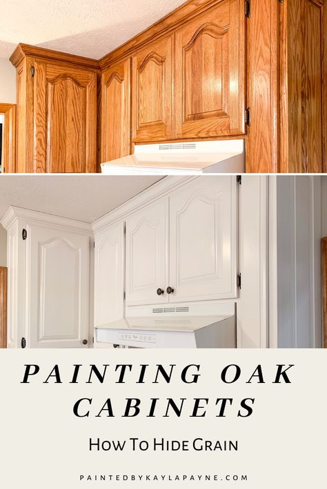 How To Paint Stained Kitchen Cabinets, Paint Wood Kitchen Cabinets White, Paint Wood Cabinets White, How Do You Paint Kitchen Cabinets, Wood To White Cabinets, Oak Cupboard Makeover, Painted Kit Hen Cabinets Kitchen Ideas, Paint Outdated Kitchen Cabinets, Paint Wooden Cabinets Kitchens