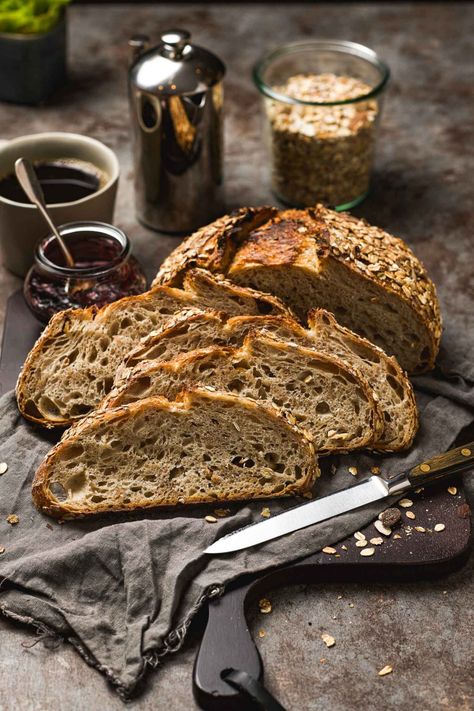 Kavring: Swedish Dark Rye Bread | Lemons + Anchovies Recipe For Sourdough Bread, Bake Sourdough Bread, Olive Loaf, Dipping Bread, Bread Photography, Make Sourdough Bread, Sourdough Loaf, Olive Bread, Caraway Seeds