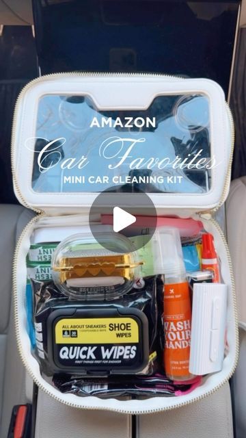 Essential Car Items, Car Needs For Women, Small Car Organization Ideas, Travel Cleaning Kit, What’s In My Car, Car Must Haves For Women, Car Essentials For Women List, Car Kit Essentials For Women, Car Necessities For Women