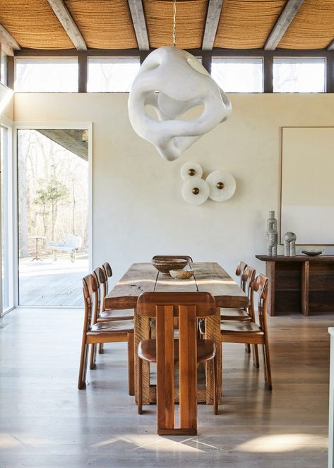 Architecture Renovation, Athena Calderone, Small Family Room, Nate Berkus, Hamptons House, Plaster Walls, Oak Dining Table, Mid Century House, Farrow Ball