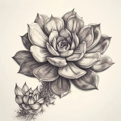 Botanical Illustration Pencil Drawing Succulent 2 Digital - Etsy Australia Succulent Art Drawing, Succulent Tattoo, Succulents Drawing, Succulent Art, Sleeves Ideas, Desert Art, Illustration Botanique, Plant Drawing, Creative Artwork