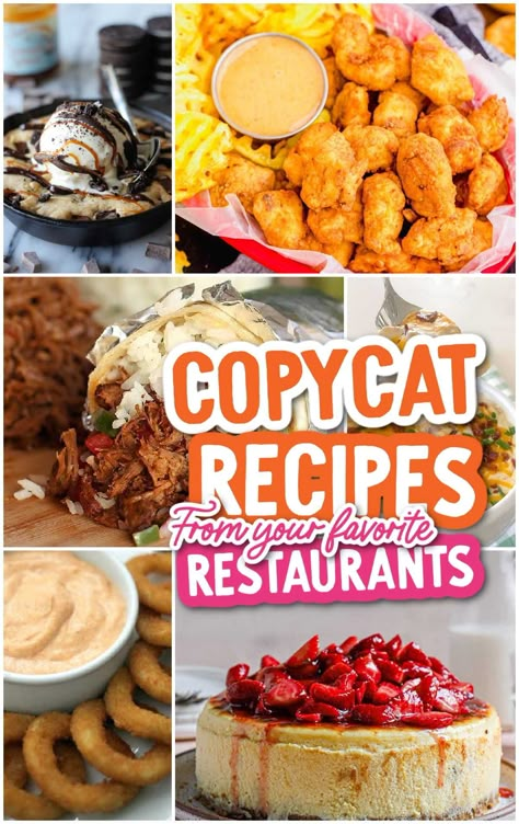 20 Copycat Recipes From Your Favorite Restaurants Copycat Meals, Copycat Food, Restaurant Recipes Famous, Simple Family Meals, Culinary Cooking, Copykat Recipes, Favorite Recipes Dinner, Copycat Restaurant Recipes, Food Saver