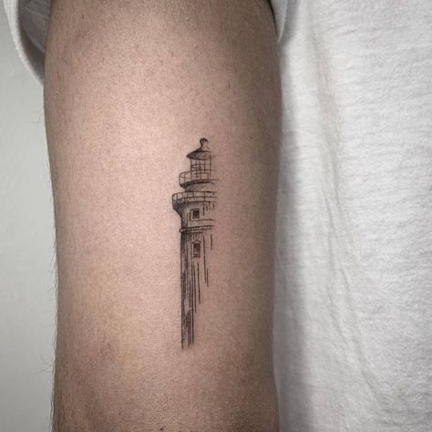 Lighthouse Tattoos, Lantern Tattoo, Lighthouse Tattoo, Light Tattoo, Theme Tattoo, Nature Ocean, Line Art Tattoos, Little Tattoos, Simplistic Tattoos