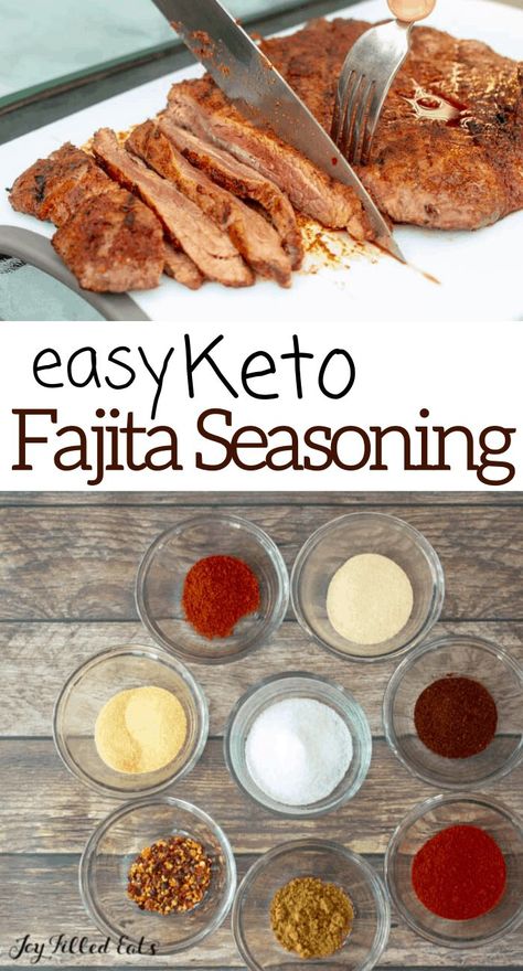 Popular Meals, Keto Seasoning, Pork Fajitas, Pantry Stock, Keto Condiments, Fajita Seasoning Recipe, Fajita Spices, Chicken Fajita Casserole, Homemade Seasoning