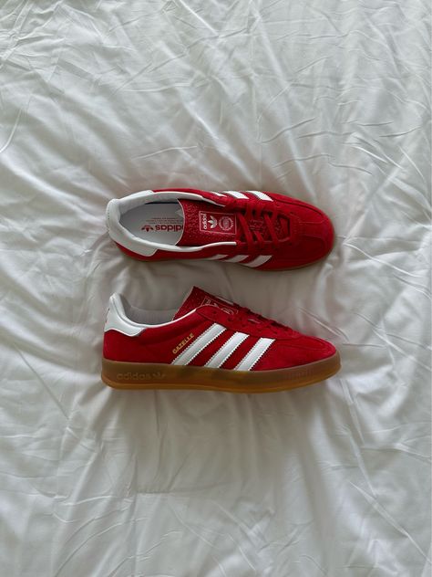 adidas GazelleScarlet Cloud White curated on LTK Red Sambas, Red Gazelle, Red Sneakers Men, Tennis Adidas, Gazelle Adidas, Adidas Gazelle Indoor, Adidas Originals Gazelle, Indoor Shoes, Shoes Outfit Fashion