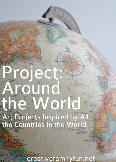 Art projects inspired by all the countries in the world. What an amazing project! Travel Art Projects, Kids Around The World, Year 7, World Geography, Cool Art Projects, Countries In The World, Art Curriculum, Homeschool Art, Middle School Art