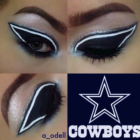 #dallas #cowboys #makeup #mua #nfl #football #nflmakeup #beauty #mua #browgame #anastasiabeverlyhills #nyx #nyxcosmetics Dallas Cowboys Eyeshadow Ideas, Dallas Cowboys Nails, Cowboy Nails, Nyx Cosmetics, Anastasia Beverly Hills, Dallas Cowboys, Dallas, Halloween Face Makeup, Eye Makeup