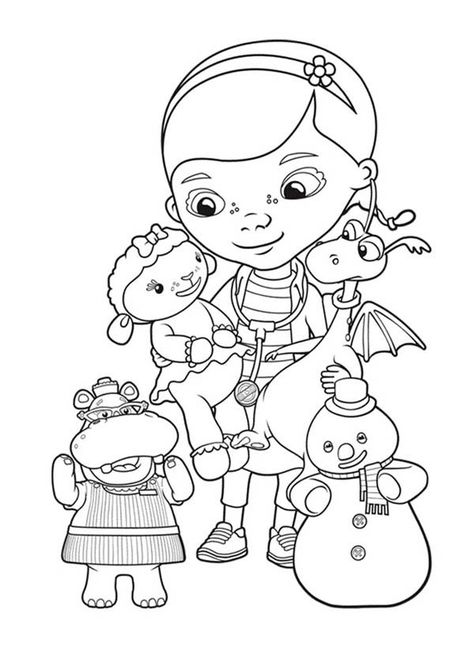 Doc McStuffins Toy Hospital Coloring Pages Doc Mcstuffins Coloring Pages, Doc Mcstuffins Toys, Kids Printable Coloring Pages, Doc Mcstuffin, Doc Mcstuffins Birthday Party, Doc Mcstuffins Birthday, Disney Colors, Doc Mcstuffins, Printable Coloring Book