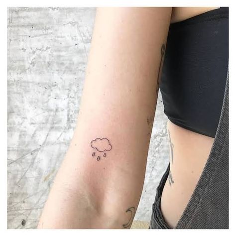 Rain Cloud Tattoos, Rain Tattoo, Storm Tattoo, Petit Tattoo, Cloud Tattoo, Cute Little Tattoos, Poke Tattoo, Dainty Tattoos, Aesthetic Tattoo