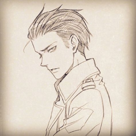 Levi with his hair slicked back Anime Hair Slicked Back, Slicked Back Hair Art Reference, Anime Guys With Slick Back Hair, Anime Character Middle Part Hair, Slicked Back Hair Reference Drawing, Slicked Back Hair Men Anime, Male Slick Back Hair Drawing, Drawing Slicked Back Hair, Slick Back Hair Men Drawing