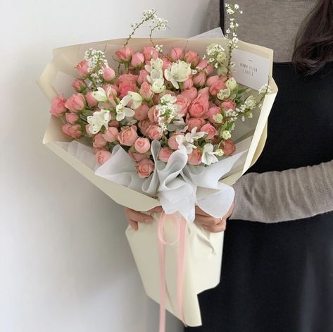 Korean Flower Bouquet Aesthetic, Korean Flower Bouquet, Korean Bouquet, Flower Bouquet Aesthetic, Bouquet Aesthetic, Korean Flower, Prettiest Bouquet, Boquette Flowers, Flower Store