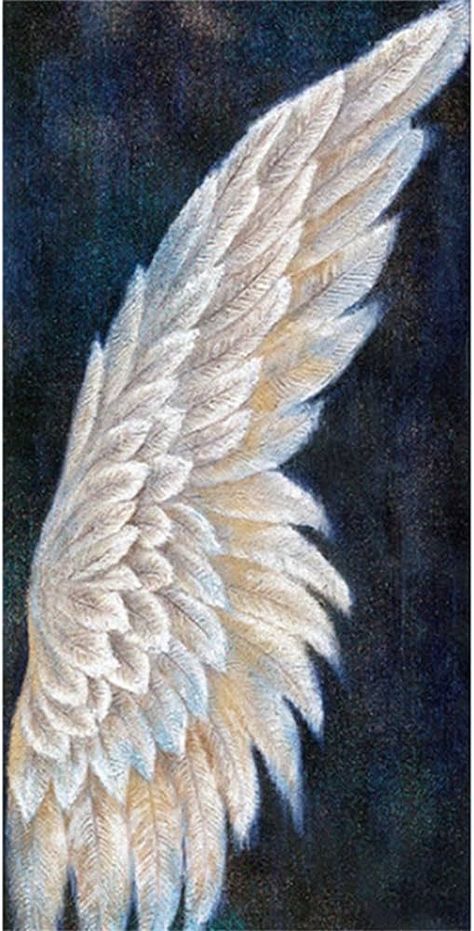 Angel Wings Painting, Drawing Dragon, Angel Wings Drawing, Angel Wings Art, Diamond Dots, Arts And Crafts For Adults, Angel Wings Wall, Wings Drawing, Angel Drawing