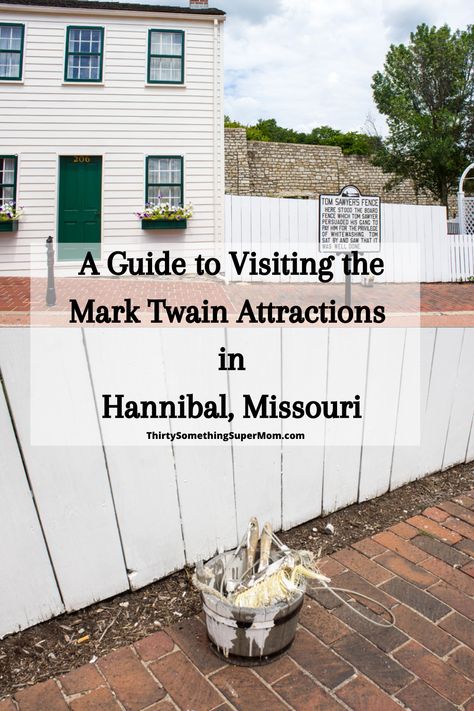 Mark Twain fans will enjoy visiting Hannibal, Missouri, the river town that inspired the setting of both Tom Sawyer & Huckleberry Finn. #Missouri #MarkTwain #HannibalMissouri #TomSawyer #HuckFinn The Hannibal, Hannibal Missouri, Hannibal Mo, Midwest Road Trip, River Town, Huck Finn, Huckleberry Finn, Cave Tours, Midwest Travel