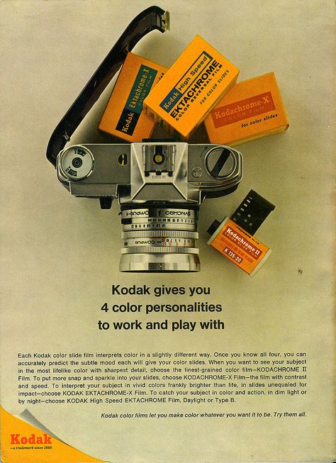 Fotocamere Vintage, Kodak Camera, Kodak Film, Old Cameras, Classic Camera, Retro Camera, Retro Ads, Old Camera, Color Film