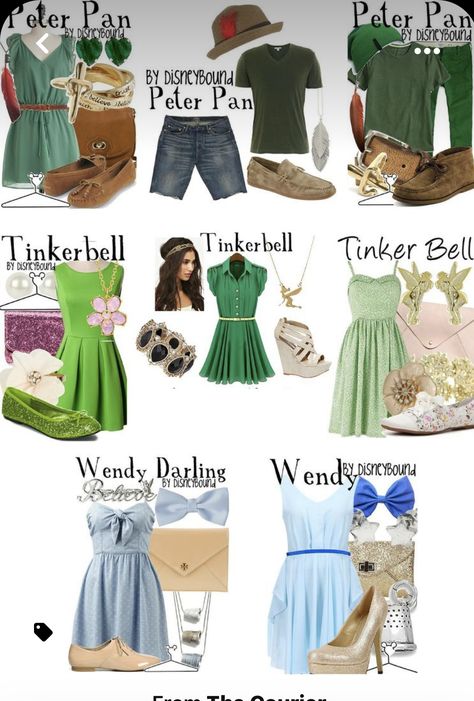 Disney Princess Inspired Outfits, Disney Character Outfits, Disney Bound Outfits Casual, Tinkerbell Costume, Princess Inspired Outfits, Disney Dress Up, Disney Clothing, Disney Princess Outfits, Disney Themed Outfits