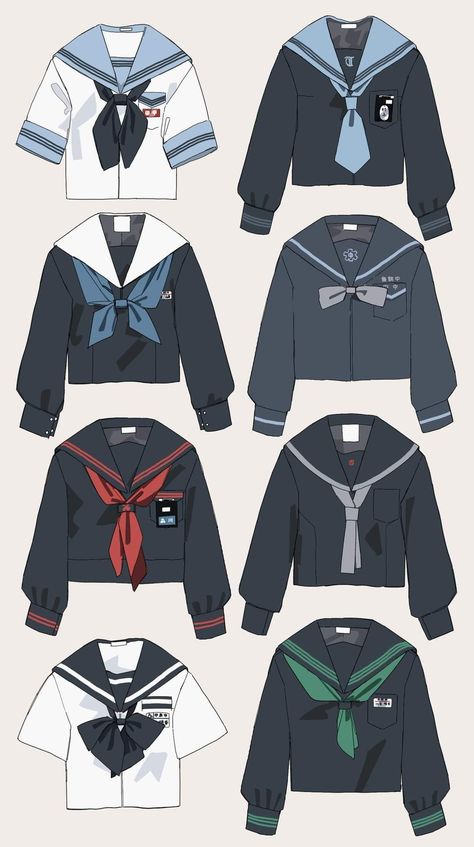 Sailor Outfit Mens, Japanese Sailor Uniform, Fashion Outfits Fall, Clothes Fashion Outfits, Japanese Uniform, Anime Uniform, School Uniform Fashion, Uniform Dress, Drawing Anime Clothes