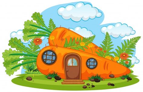 Vegetable Cartoon, House Cartoon, Cartoon House, Orange House, House Illustration, Pola Sulam, Farm Scene, Fantasy House, House Drawing