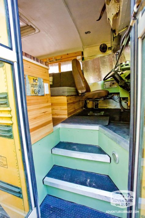 Couple's Adventure or Bust Converted School Bus Tiny Home School Bus Tiny House, School Bus Camper, Converted School Bus, Converted Bus, Caravan Home, Bus Interior, Bus Living, School Bus Conversion, Buses For Sale