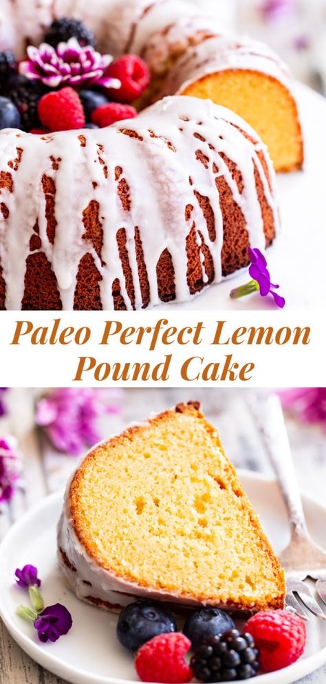 Paleo Lemon Pound Cake {Grain Free, Dairy Free} | Paleo Lemon Cake, Primal Desserts, Paleo Cake, Dairy Free Cream Cheese, Grain Free Desserts, Paleo Recipes Dessert, Paleo Baking, Dairy Free Yogurt, Paleo Sweets