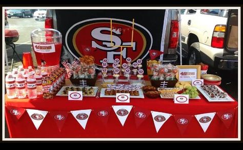 49ers Football Party, 49ers Birthday Party, 49ers Birthday, 49ers Party, Womens Event, Football Tailgate Party, Super Bowl Decorations, Football Baby Shower, Ocean Birthday