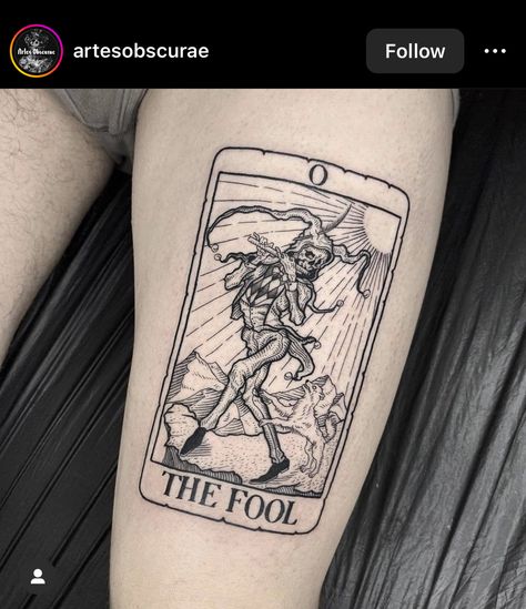 Mountain Sleeve Tattoo, Hermes Tattoo, Joker Card Tattoo, The Fool Tarot, Woodcut Tattoo, Tarot Card Tattoo, Tarot Tattoo, Card Tattoo Designs, Grunge Tattoo