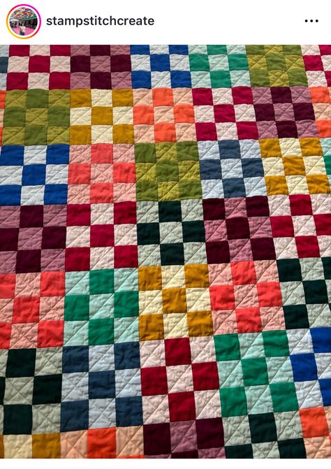 Checker Quilt, Quilt Color Schemes, Checkered Quilt, Camp Quilt, Pixel Quilt, Retro Quilt, Pixel Quilting, Beginning Quilting, Beginner Quilt