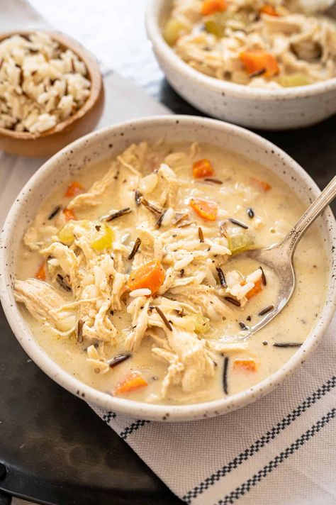 Vegetable Turkey, Leftover Turkey Soup, Wild Rice Soup Recipes, Turkey Rice, Poached Chicken Breast, Broiled Chicken Breast, Turkey Soup Recipe, Chicken Wild Rice Soup, Cooking Wild Rice