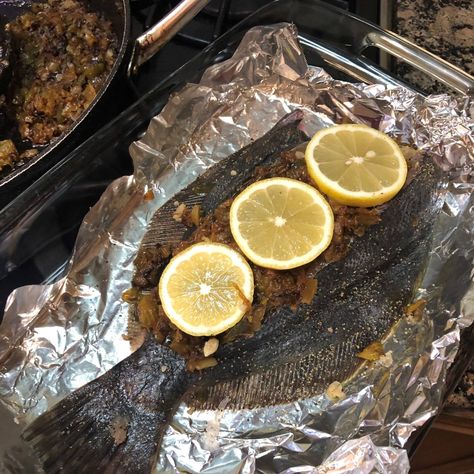 DJ’s Boudain Stuffed Whole Flounder Stuffed Whole Flounder Recipes, Whole Flounder Recipes, Stuffed Flounder Recipes, Stuffed Flounder With Crabmeat, Grilled Flounder, Stuff Flounder Recipes, Stuffed Flounder, Cajun Crab, Flounder Recipes