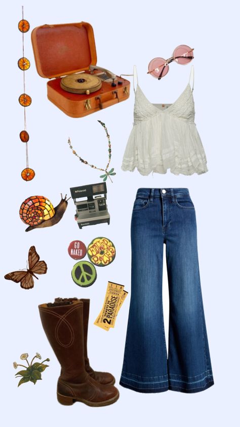 70’s ☮️ #70s #jeans #spring #outfit 70s Clothes Inspiration, Modern 70s Outfits Summer, 70s And 80s Fashion Outfits, 70s Street Fashion, 70s Jeans Outfit, 1970s Outfit Ideas, Bell Bottom Jeans Outfit 70s, 70s Flare Jeans Outfit, 70s Outfit Women