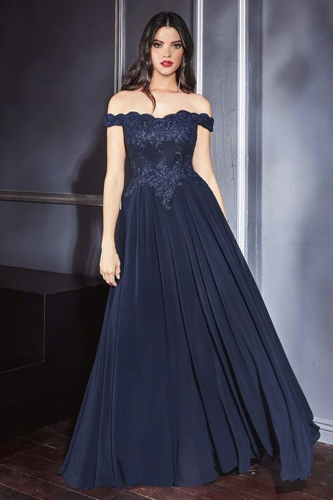 Dress Chic Evening Dress, Cinderella Divine, Off Shoulder Gown, Prom Long, Embroidered Bodice, Bridesmaid Dresses Prom, Lace Evening Dresses, Black Wedding Dresses, Chiffon Bridesmaid Dress